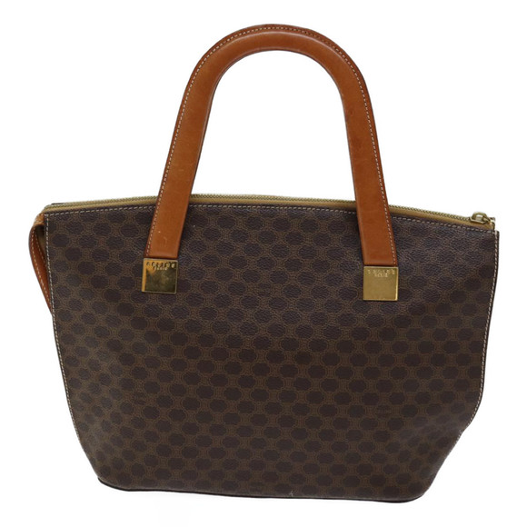 CELINE Macadam Canvas Hand Bag PVC Brown Auth 71532 - Picture 2 of 16